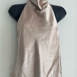 Zara Elegant Satin Halter Top Size Large Made XS